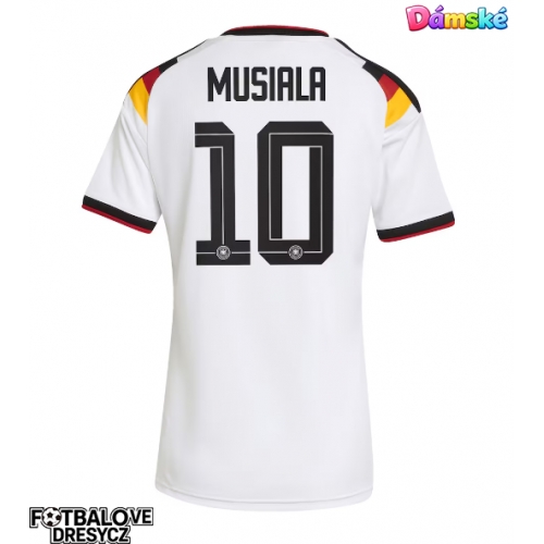 Německo Jamal Musiala #10 Dámské Domácí Dres MS 2026 Krátký Rukáv Německo Jamal Musiala #10 Dámské Domácí Dres MS 2026 Krátký Rukáv